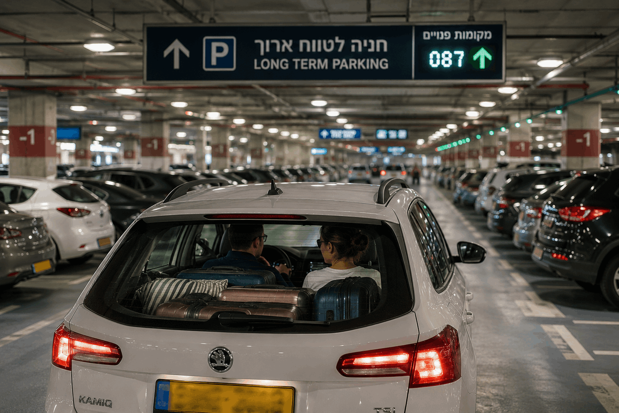 לפני שבוחרים להגיע לנתב"ג ברכב הפרטי, כדאי להביא בחשבון גם את חיפוש החניה ועלותה לטווח ארוך. אילוסטרציה: AI