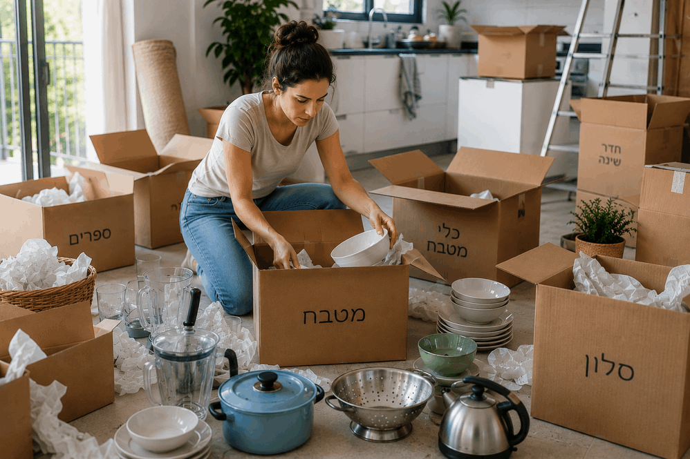 פריקת הארגזים וסידור הבית עשויים להימשך ימים ויש מי שמעדיף להזמין שירות מקצועי. אילוסטרציה: AI
