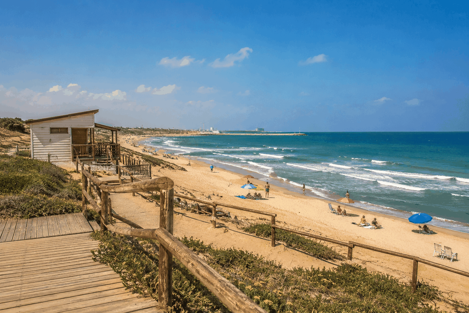 רצועת החוף משלבת טבע, מרחבים פתוחים ונוף ים אופייני לחופי השרון. אילוסטרציה: AI