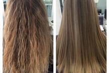 תמונה שצולמה להמחשת העבודות של מספרת רונן ונונו - 1 החלקה לשיער