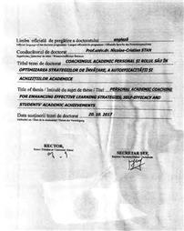 תעודה של ד"ר בן יהודה מגי - מנטורית לעסקים ופרטיים