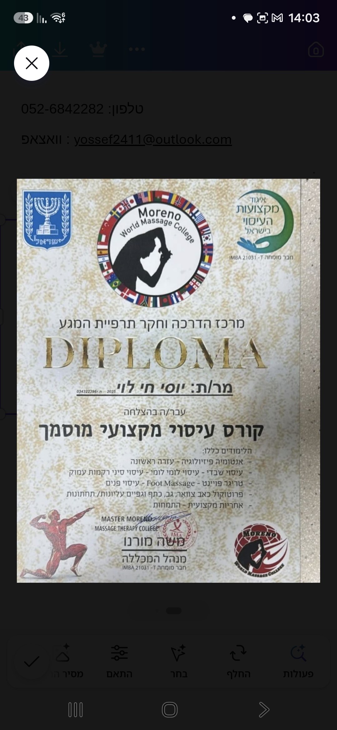 תמונה שצולמה להמחשת העבודות של יוסי חי לוי - מעסה מוסמך ומאמן כושר אישי תמונה של יוסי חי לוי - מעסה מוסמך ומאמן כושר אישי